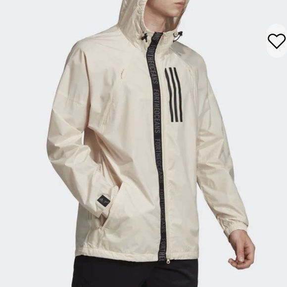 adidas Other - adidas WND M Casual Sports hooded Woven Jacket Beige DX9290